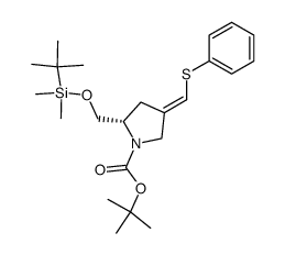 tert-butyl (S)-2-(((tert-butyldimethylsilyl)oxy)methyl)-4-((phenylthio)methylene)pyrrolidine-1-carboxylate Structure