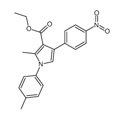 2-methyl-4-(4-nitro-phenyl)-1-p-tolyl-pyrrole-3-carboxylic acid ethyl ester结构式