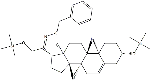 3β,21-Bis(trimethylsiloxy)pregn-5-en-20-one O-benzyl oxime Structure