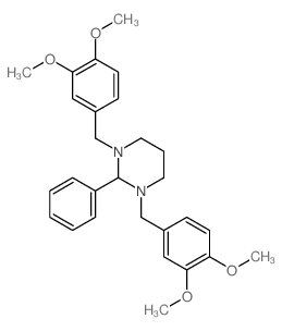 Pyrimidine,1,3-bis[(3,4-dimethoxyphenyl)methyl]hexahydro-2-phenyl-结构式