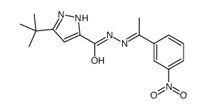 5-tert-butyl-N-[(E)-1-(3-nitrophenyl)ethylideneamino]-1H-pyrazole-3-carboxamide结构式