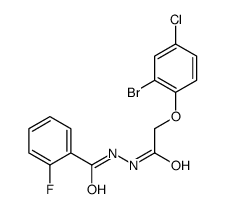 N'-[2-(2-bromo-4-chlorophenoxy)acetyl]-2-fluorobenzohydrazide结构式
