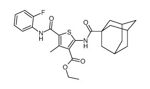 ethyl 2-(adamantane-1-carbonylamino)-5-[(2-fluorophenyl)carbamoyl]-4-methylthiophene-3-carboxylate Structure