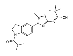 Propanamide, N-[4-[2,3-dihydro-1-(2-methyl-1-oxopropyl)-1H-indol-5-yl]-5-methyl-2-thiazolyl]-2,2-dimethyl- (9CI)结构式