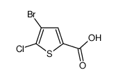 4-溴-5-氯噻吩-2-羧酸结构式