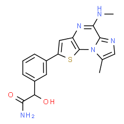 Benzeneacetamide,-alpha--hydroxy-3-[8-methyl-5-(methylamino)imidazo[1,2-a]thieno[3,2-e]pyrazin-2-yl]- (9CI) picture