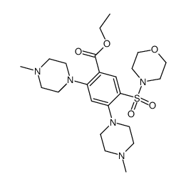 2,4-bis-(4-methyl-piperazin-1-yl)-5-(morpholine-4-sulfonyl)-benzoic acid ethyl ester结构式