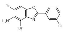 4,6-dibromo-2-(3-chlorophenyl)-1,3-benzoxazol-5-amine结构式