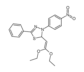 2-(2,2-diethoxy-vinyl)-3-(4-nitro-phenyl)-5-phenyl-2,3-dihydro-[1,3,4]thiadiazole Structure