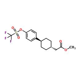 Cyclohexaneacetic acid, 4-[4-[[(trifluoromethyl)sulfonyl]oxy]phenyl]-, Methyl ester, trans- picture