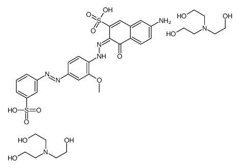 7-Amino-4-hydroxy-3-[[2-methoxy-4-[(3-sulfophenyl)azo]phenyl]azo]-2-naphthalenesulfonic acid, compd. with 2,2',2''-nitriloethanol(1:2)结构式