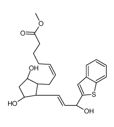 (Z)-7-[(1R)-2β-[(E,S)-3-(Benzo[b]thiophen-2-yl)-3-hydroxy-1-propenyl]-3α,5α-dihydroxycyclopentan-1α-yl]-5-heptenoic acid methyl ester结构式