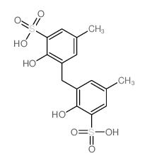 2-hydroxy-3-[(2-hydroxy-5-methyl-3-sulfo-phenyl)methyl]-5-methyl-benzenesulfonic acid结构式