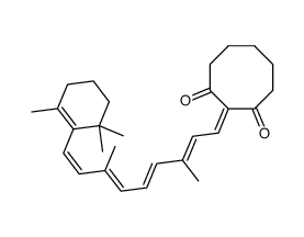 2-[(2E,4E,6E,8E)-3,7-dimethyl-9-(2,6,6-trimethylcyclohexen-1-yl)nona-2,4,6,8-tetraenylidene]cyclooctane-1,3-dione结构式