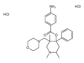 4-Piperidinol, 5-morpholinomethyl-4-phenyl-1,2,5-trimethyl-, p-aminobe nzoate, dihydrochloride结构式