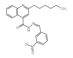 4-Quinolinecarboxylicacid, 2-hexyl-, 2-[(3-nitrophenyl)methylene]hydrazide结构式