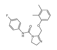 1-(N-(4-fluorophenyl)carbamoyl)-2-(2,3-dimethylphenoxymethyl)-2-imidazoline结构式