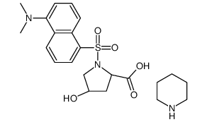 trans-1-[[5-(dimethylamino)-1-naphthyl]sulphonyl]-4-hydroxy-L-proline, compound with piperidine (1:1)结构式