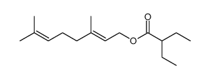 3,7-dimethylocta-2,6-dienyl 2-ethylbutyrate structure