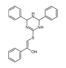 2-((4,6-diphenyl-1,4,5,6-tetrahydro-1,3,5-triazin-2-yl)thio)-1-phenylethen-1-ol结构式