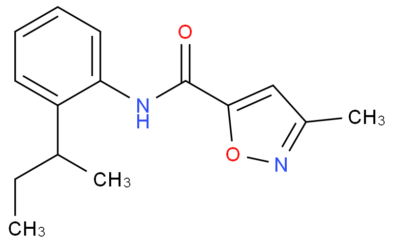 N-(2-butan-2-ylphenyl)-3-methyl-5-isoxazolecarboxamide结构式