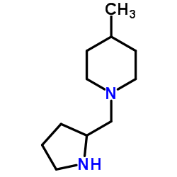 4-Methyl-1-(2-pyrrolidinylmethyl)piperidine结构式