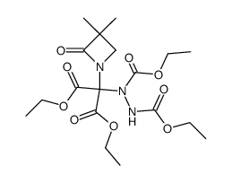 diethyl 1-(2-(3,3-dimethyl-2-oxoazetidin-1-yl)-1,3-diethoxy-1,3-dioxopropan-2-yl)hydrazine-1,2-dicarboxylate结构式