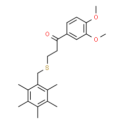 1-(3,4-DIMETHOXYPHENYL)-3-[(2,3,4,5,6-PENTAMETHYLBENZYL)SULFANYL]-1-PROPANONE Structure