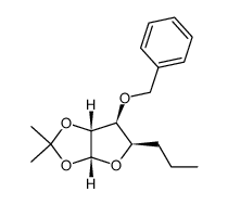 .alpha.-D-xylo-Heptofuranose, 5,6,7-trideoxy-1,2-O-(1-methylethylidene)-3-O-(phenylmethyl)- Structure