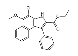 ethyl 4-chloro-5-methoxy-1-phenyl-3H-benz(e)indole-2-carboxylate结构式