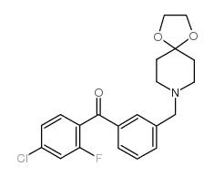 4-氯-3'-[8-(1,4-二恶-8-氮杂螺-[4.5]癸基)甲基]-2-氟苯甲酮结构式