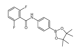 2,6-二氟-N-(4-(4,4,5,5,-四甲基-1,3,2-二噁硼烷-2-基)苯基)苯甲酰胺结构式