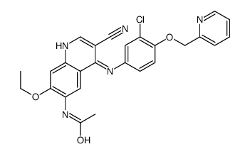 N-(4-{[3-Chloro-4-(2-pyridinylmethoxy)phenyl]amino}-3-cyano-7-ethoxy-6-quinolinyl)acetamide structure