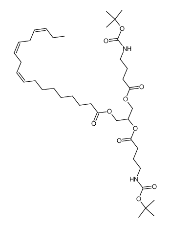 1-linolenoyl-2,3-bis(4-((tert-butoxycarbonyl)amino)butyryl)propane-1,2,3-triol结构式