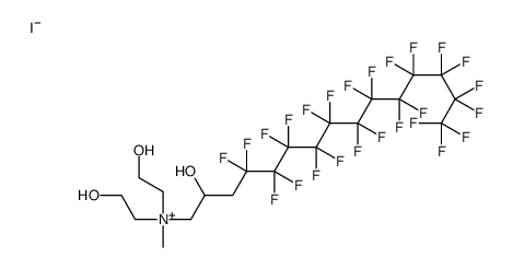 bis(2-hydroxyethyl)methyl(4,4,5,5,6,6,7,7,8,8,9,9,10,10,11,11,12,12,13,13,14,14,15,15,15-pentacosafluoro-2-hydroxypentadecyl)ammonium iodide结构式