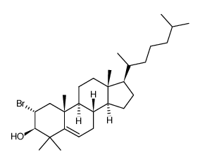 2α-Brom-3β-hydroxy-4,4-dimethyl-cholest-5-en Structure