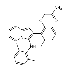 2-[2-(aminocarbonylmethoxy)-6-methylphenyl]-3-(2,6-dimethylphenylamino)imidazo[1,2-a]pyridine结构式