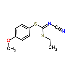 Ethyl(4-methoxyphenyl)cyanocarbonimidodithioate结构式