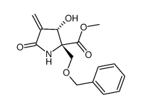 (2R,3S)-methyl 2-[(benzyloxy)methyl]-3-hydroxy-4-methylene-5-oxopyrrolidine-2-carboxylate Structure