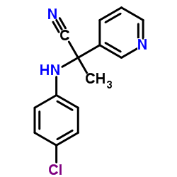 2-(4-chloro-phenylamino)-2-pyridin-3-yl-propionitrile structure