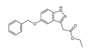 (5-benzyloxy-1(2)H-indazol-3-yl)-acetic acid ethyl ester结构式