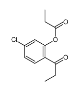 Benzeneacetic acid, 2-chloro-5-(1-oxopropyl)-, methyl ester structure