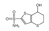 7-hydroxy-6,7-dihydro-5H-thieno[3,2-b]thiopyran-2-sulfonamide结构式
