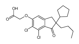 ((2-n-butyl-6,7-dichloro-2-cyclopentyl-2,3-dihydro-1-oxo-1H-inden-5-yl)oxy)acetic acid结构式