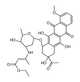 ethyl (E)-3-[[(2S,3S,4S,6R)-6-[[(1S,3S)-3-acetyl-3,5,12-trihydroxy-10-methoxy-6,11-dioxo-2,4-dihydro-1H-tetracen-1-yl]oxy]-3-hydroxy-2-methyloxan-4-yl]amino]but-2-enoate Structure