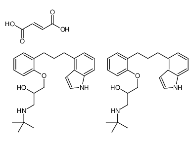 but-2-enedioic acid, 1-[2-[3-(1H-indol-4-yl)propyl]phenoxy]-3-(tert-bu tylamino)propan-2-ol结构式