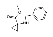 Cyclopropanecarboxylic acid, 1-[(phenylmethyl)amino]-, methyl ester (9CI) structure