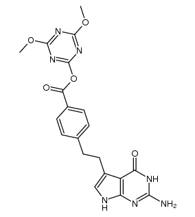4,6-dimethoxy-1,3,5-triazin-2-yl 4-(2-(2-amino-4-oxo-4,7-dihydro-3H-pyrrolo[2,3-d]pyrimidin-5-yl)ethyl)benzoate Structure