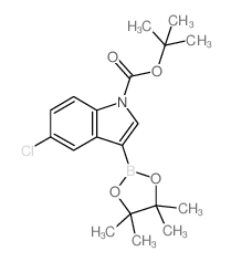 tert-Butyl 5-chloro-3-(4,4,5,5-tetramethyl-1,3,2-dioxaborolan-2-yl)-1H-indole-1-carboxylate Structure