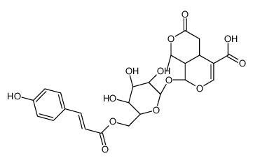 (1R,4aS,8S,8aS)-1-methyl-3-oxo-8-[(2S,3R,4S,5S,6R)-3,4,5-trihydroxy-6-[[(E)-3-(4-hydroxyphenyl)prop-2-enoyl]oxymethyl]oxan-2-yl]oxy-4,4a,8,8a-tetrahydro-1H-pyrano[3,4-c]pyran-5-carboxylic acid Structure